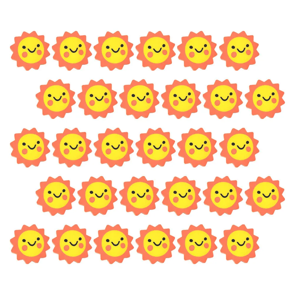 

50pcs Cute Sunflower For Pencil Classroom Supplies Mini Erasers Bulk Soft Material Sunflower Design Eraser Convenient Size
