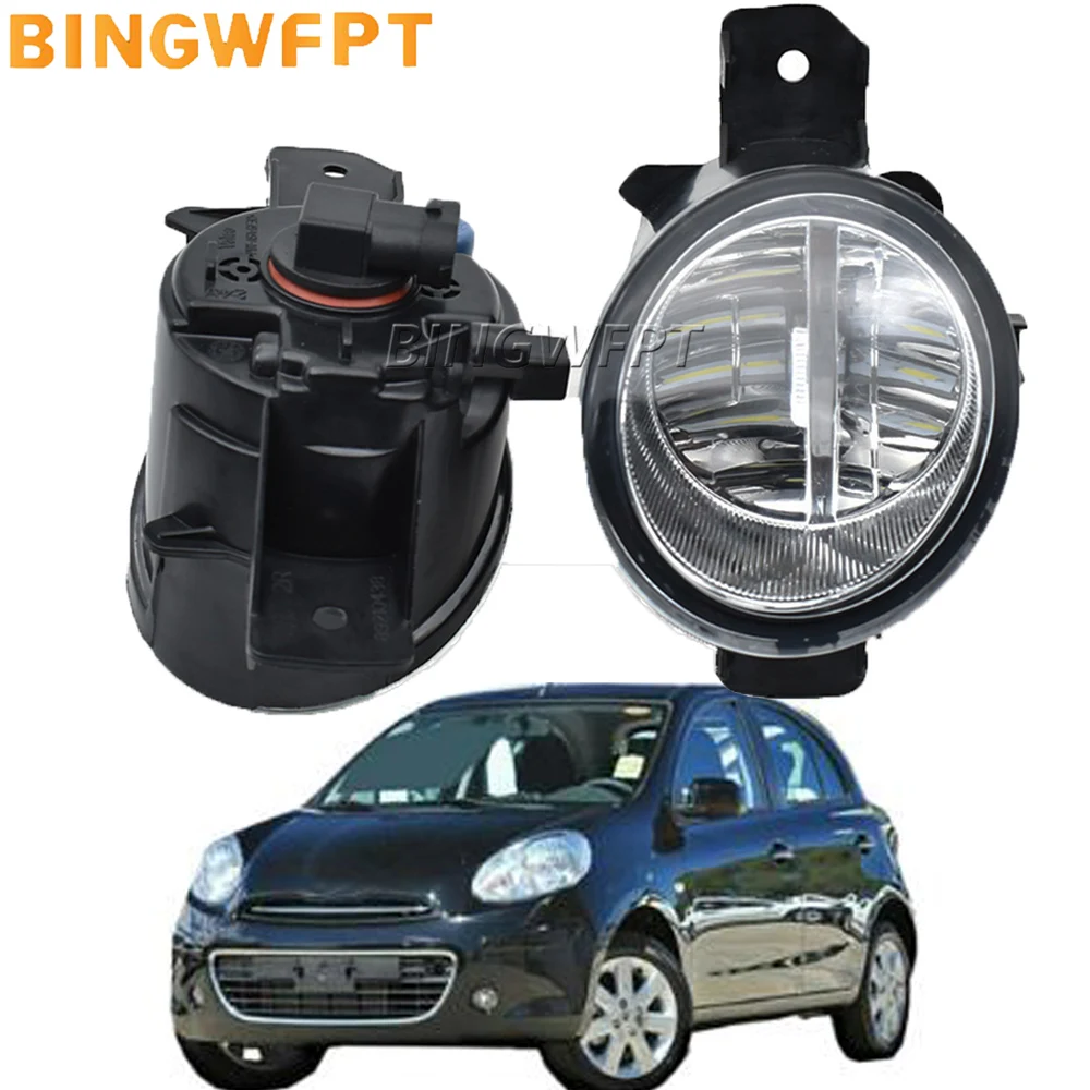 Fog Light Assembly Car LED Fog Driving Lamp DRL 12V H11 Fog Lamps For Nissan Micra March 4 IV (K13) Hatchback 2010-2018