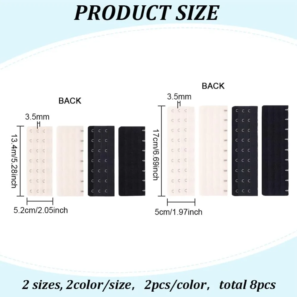 8 Style Corset Bra Extender Hook 3 Rows 7/9 Hooks Black & Navajo Faja Extender White Women's Longline Corset Bra Extender