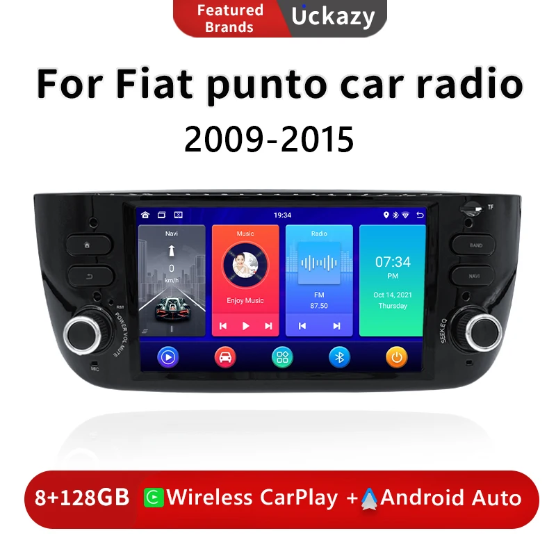 Автомагнитола на Android 13 для Fiat/Linea/Punto Evo 2012-2015, мультимедийный проигрыватель с GPS-навигацией, Авторадио для Carplay, головное устройство, стерео DSP