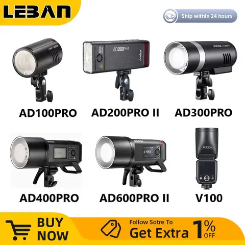 Godox V100 AD100PRO AD300PRO AD200PROII AD400PRO AD600PRO II Flash TTL Flash for Nikon Canon Sony Fuji Olympus