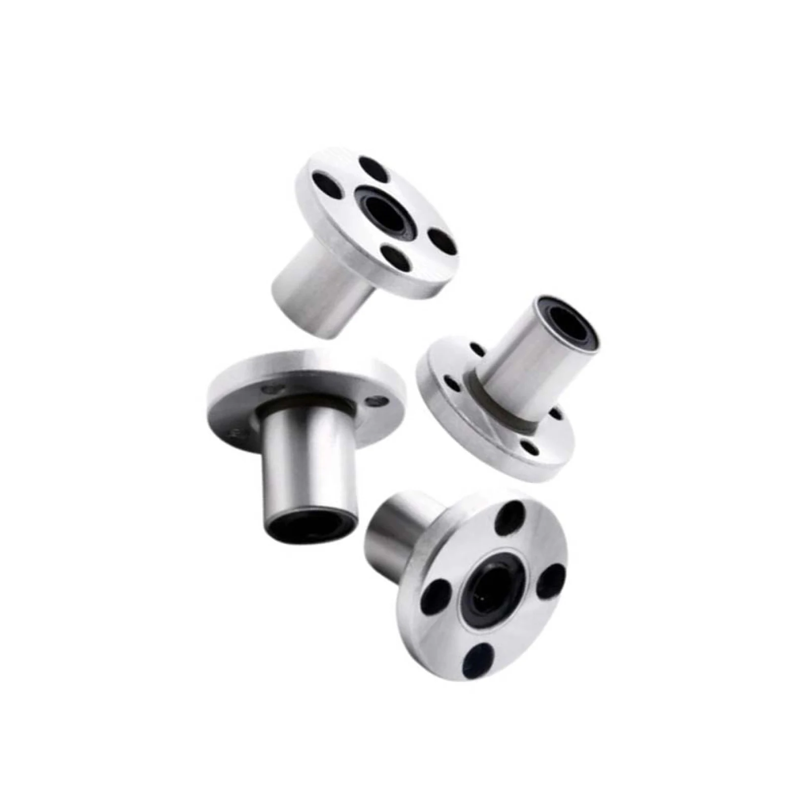 6pcs LMF10UU Round Flange Linear Bearing Steel Bearing 0.39x0.741x1.131in