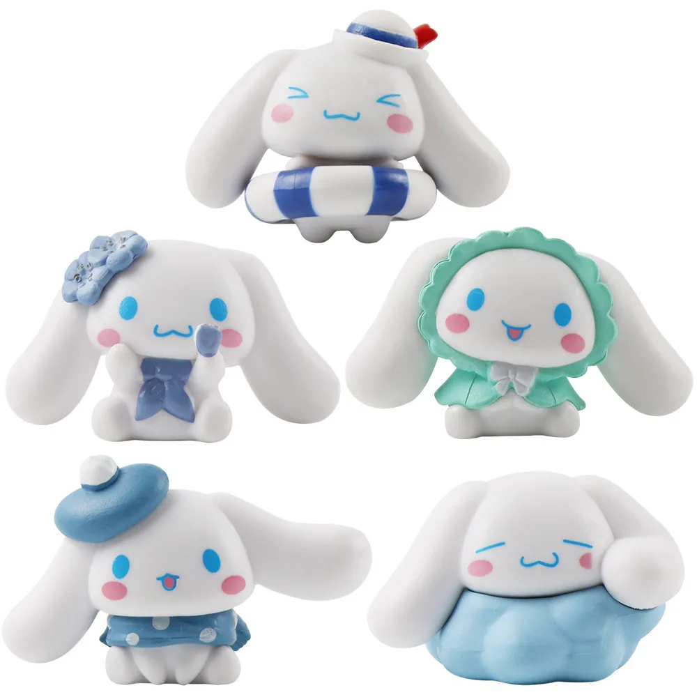 5 uds Sanrio 3cm figuras de juguete Kawaii Anime Cinnamoroll Kurumi My Melody Doll niños regalo de Navidad decoración adornos de escritorio regalo