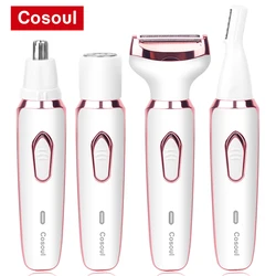 4 in 1 Electric Razor for Women Shaver Lady Shaver Body Hair Trimmer for Armpit Bikini Arm Leg Face Mustache Portable Painless