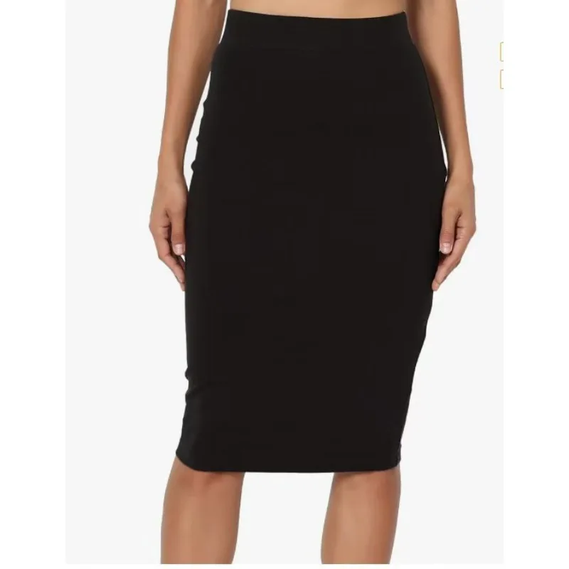 

Женская эластичная юбка-карандаш с высокой талией и эластичным поясом, длина выше колена