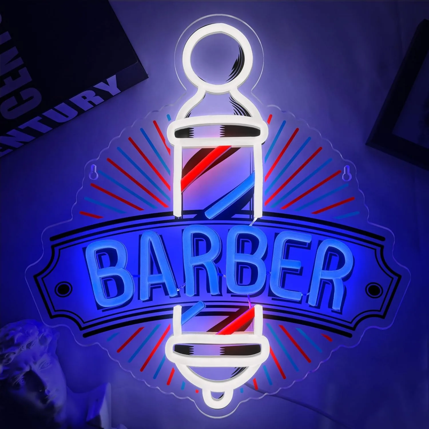 

Неоновый светодиодный атмосферный декоративный светильник для парикмахерской с питанием от USB, регулируемой яркостью, подходит для парикмахерской, внутренняя стена, украшение рекламного щита