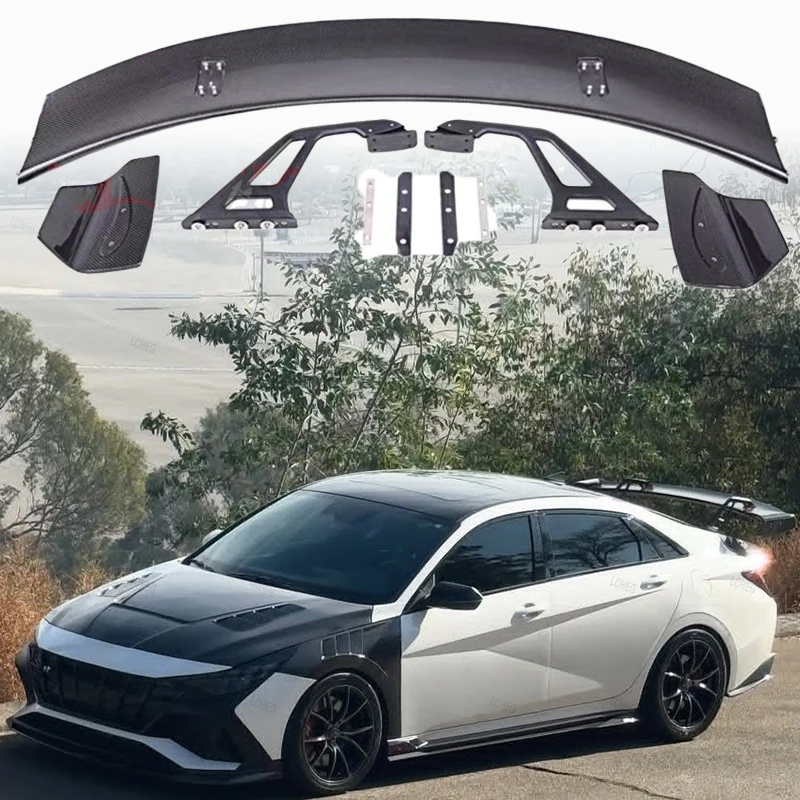 For Hyundai Elantra Avante CN7 2020 2021 2022 2023 2024+Car Rear Spoiler High quality Carbon Fiber Rear Wing Luggage Spoiler
