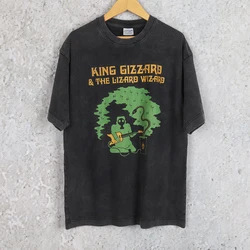 King Gizzard And The Lizard Wizard T-Shirt Psychedelic  Garage Rock Fuzz Band Men's Clothing Short Sleeve Loose Printed Shirt