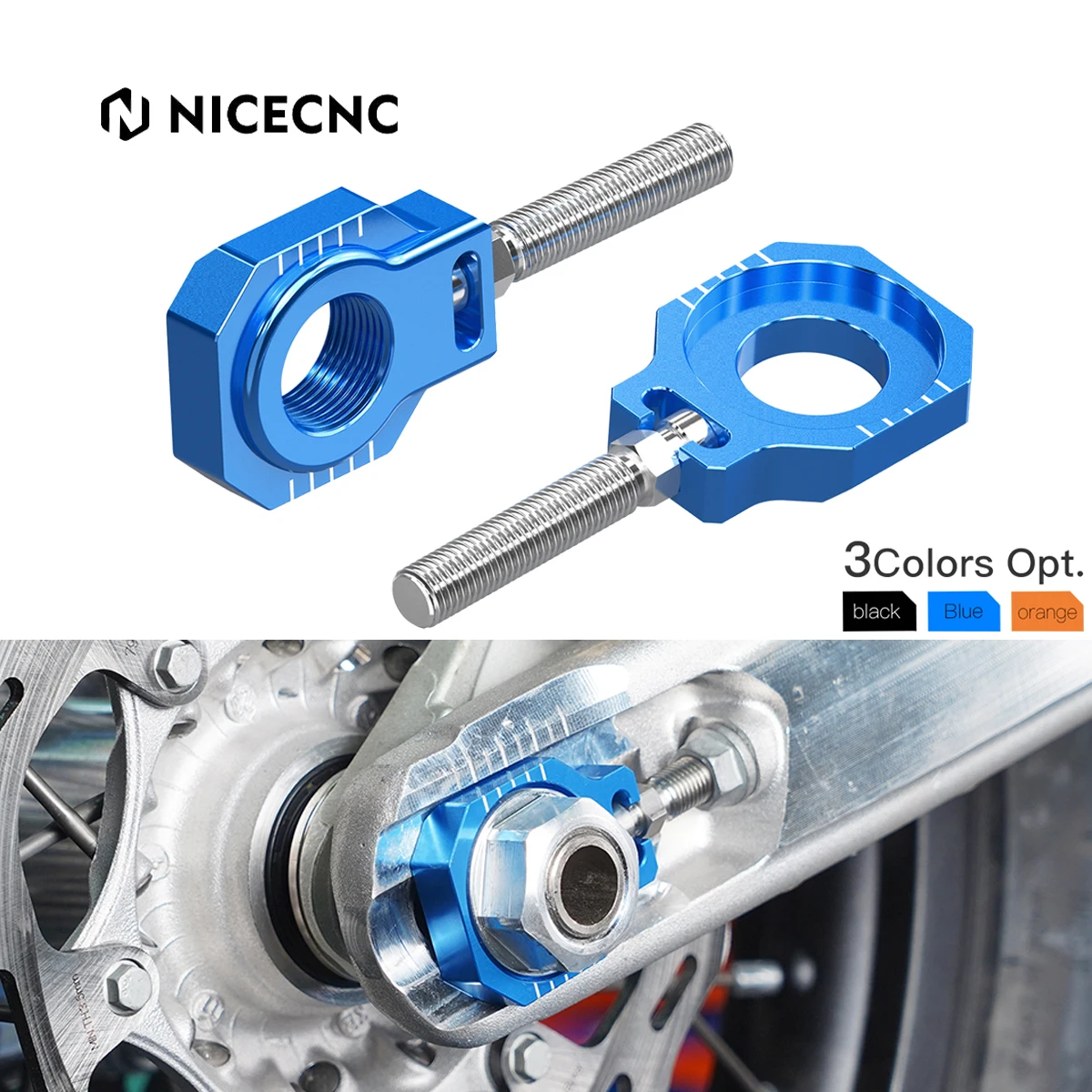 

NiceCNC For Husqvarna TE 300 2024 TE FE 150 250 300 350 400 450 501 Rear Chain Adjuster Axle Block FC TC FX TX 150-450 2023-2024