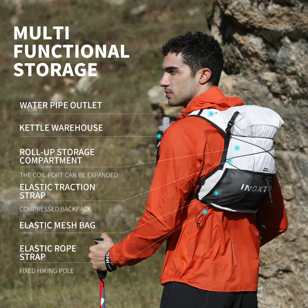 Running Hydration Vest Backpack,Lightweight Pack with 1.6L Water Bladder Hydration Backpack Daypack for Hiking Trail Running Cyc