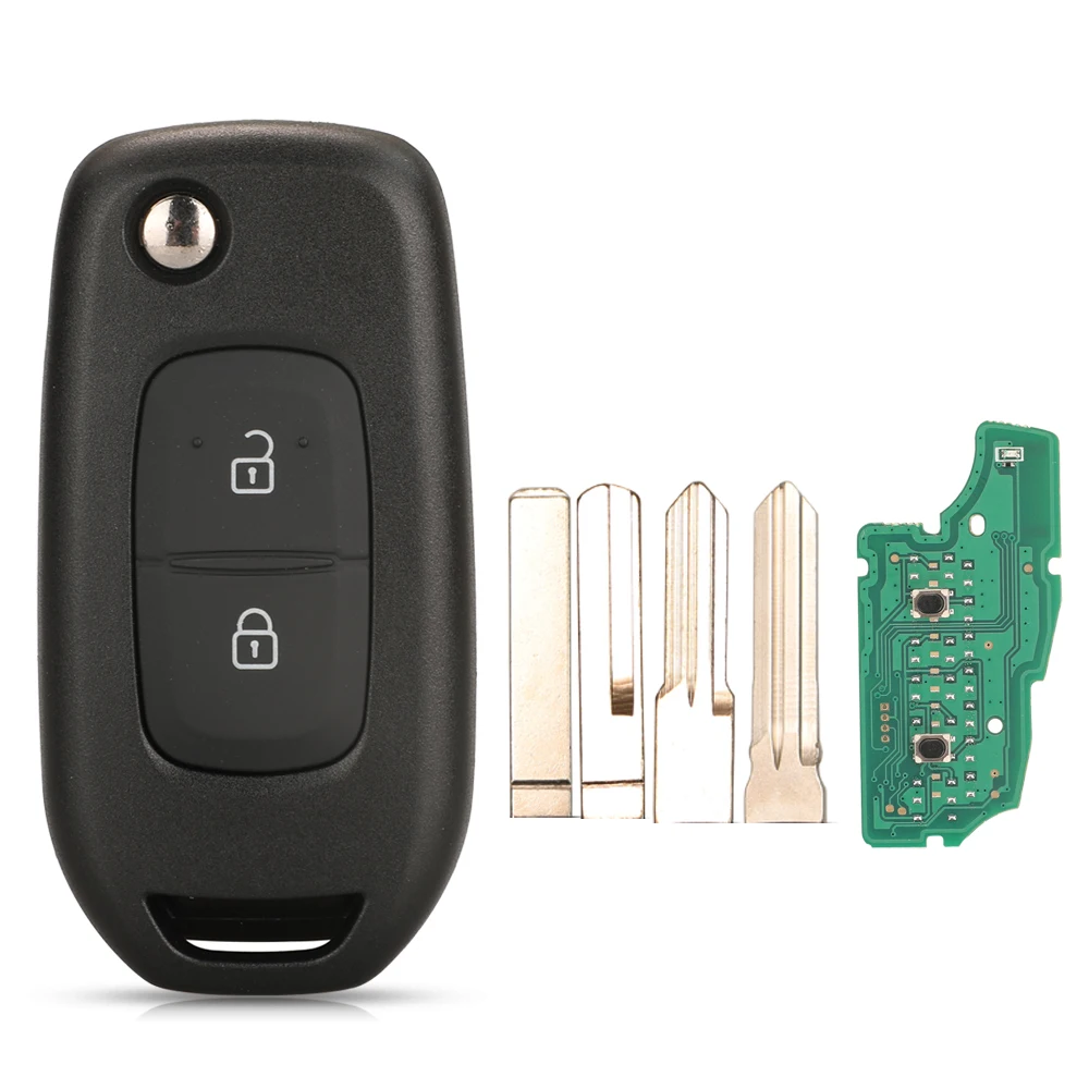 jingyuqin 2 Buttons Remote Car Key For Renault Duster Megane Duster Sandero Kangdoo Captur Twingo 4A/PCF7952E Chip 433 Mhz