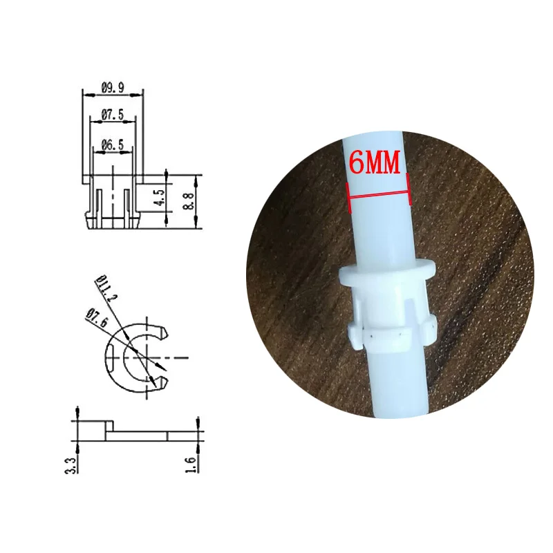 5/10/20pcs UM2 Connector Bore 6mm PTFE tube Coupling Collet and Clamp Clip Set for 3.0mm Filament 3D Printer Parts