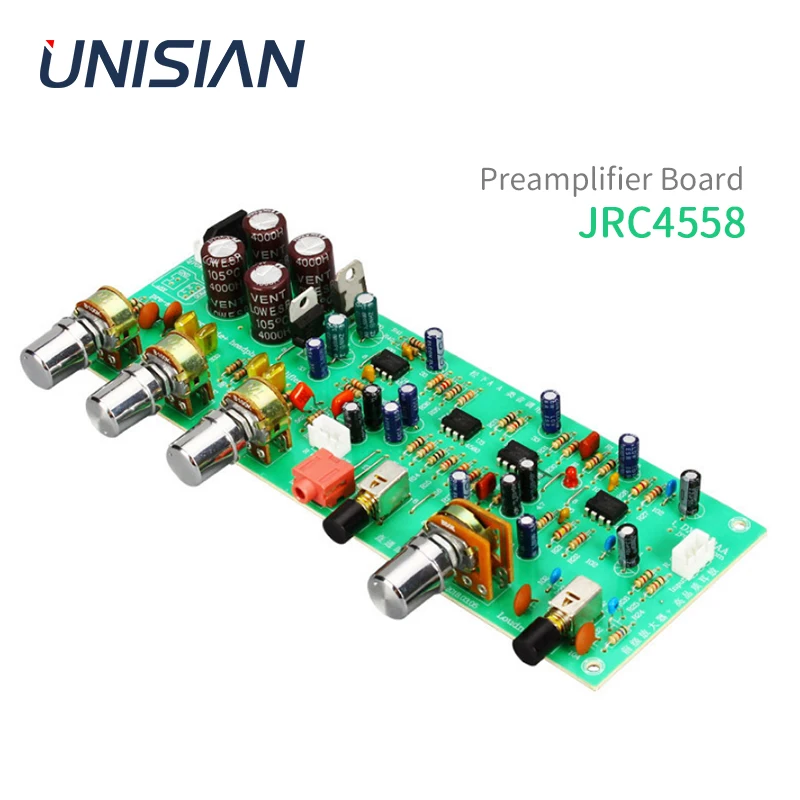 UNISIAN JRC4558 preamplificatore Audio 4558 OP-AMP scheda di controllo del tono del Volume degli alti con Loudness per amplificatore