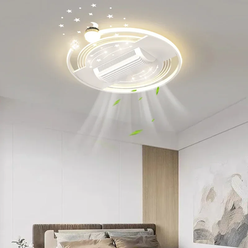 Bladeless Ceiling Fan With Light 6 Speed Ceiling Lamp Fan For Living Room Bedroom Children's Room Ceiling Light Modern Decor