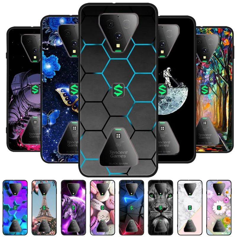 For Black Shark 3 3S Case Shockproof Flower Back Cover For Xiaomi Black Shark 3S 3 Pro 5G Soft Silicone Phone Fundas Bumper