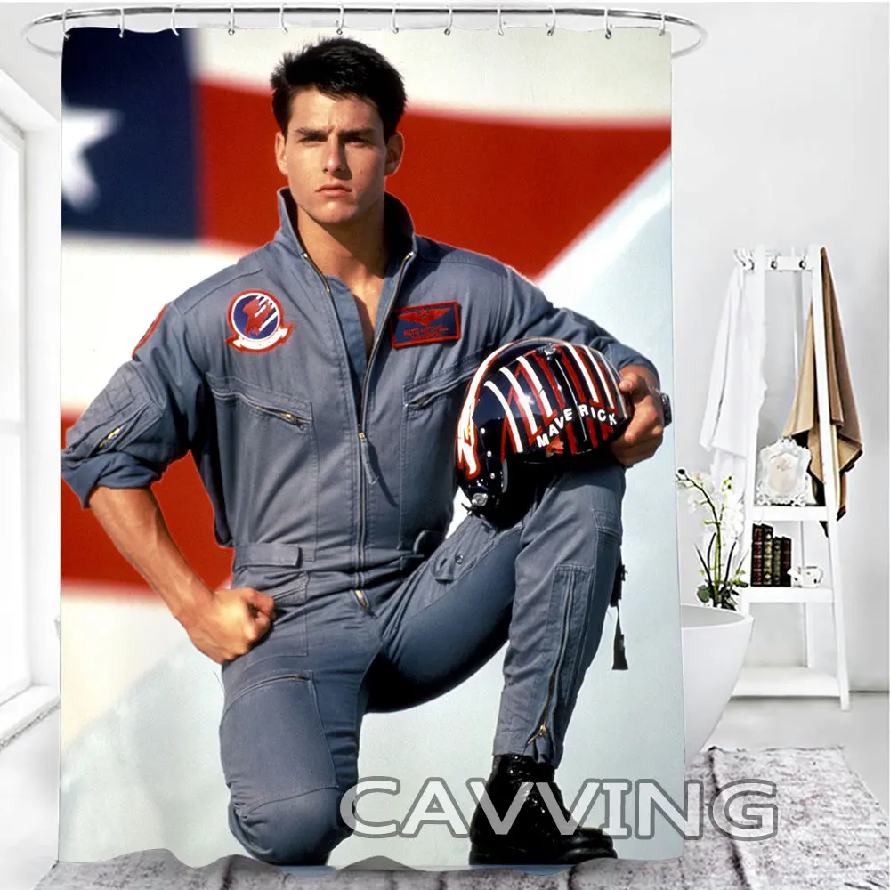 TOP GUN 3D Shower Curtains Waterproof Bathroom Curtain Anti-slip Bath Mat Set Toilet Rugs Carpet  Home Decor   J01