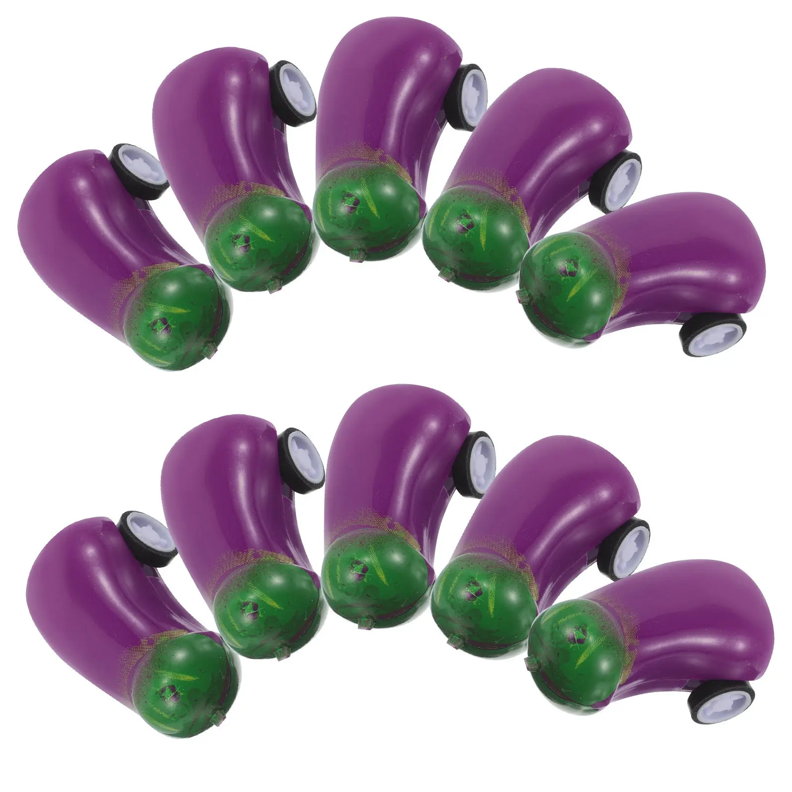 15Pcs Eggplant Shape Mini Friction Car for Kids Creative Design Safe Materials Fine Workmanship Cognitive Motor Skills