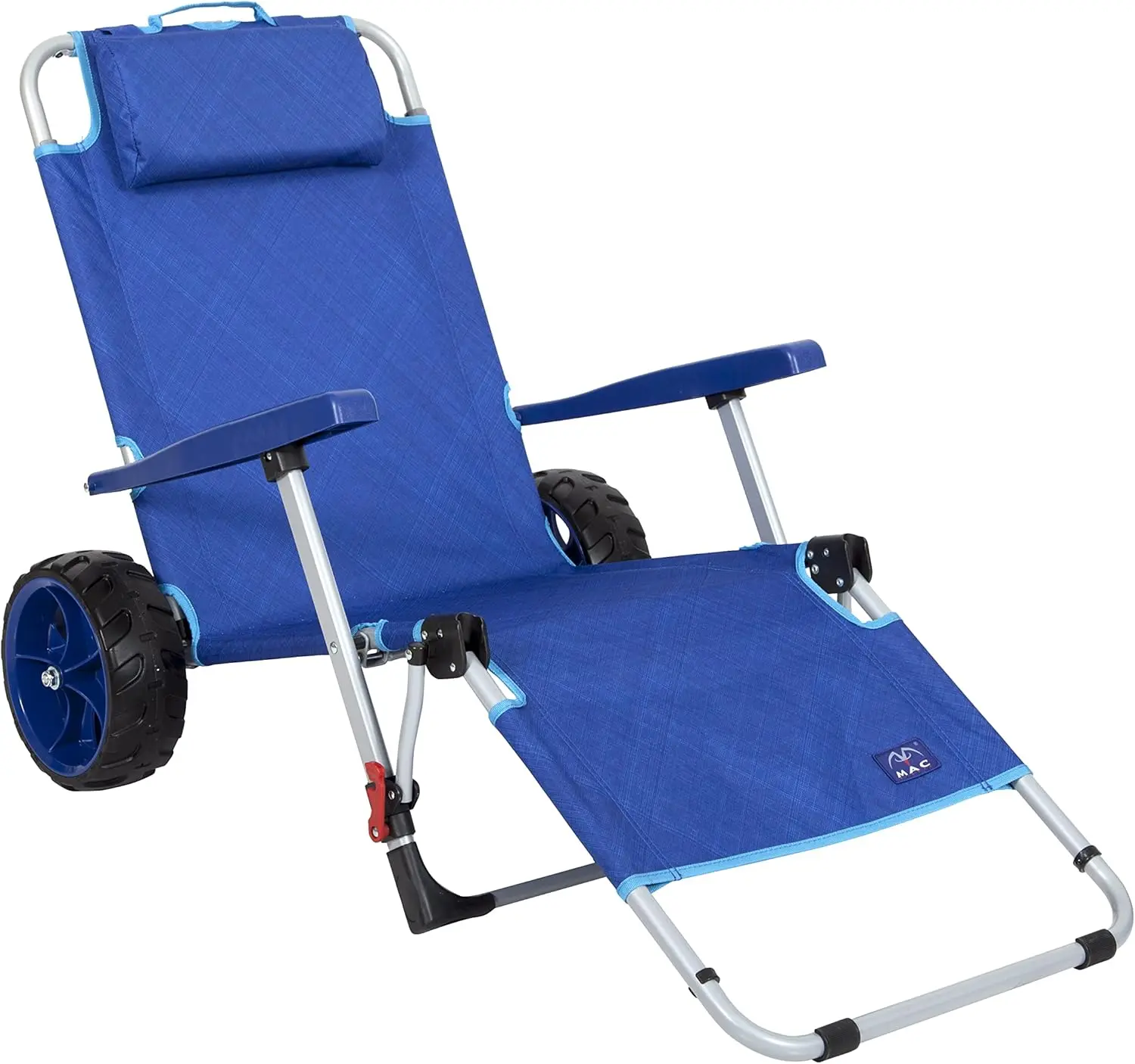 

Sports Beach Day Chaise Lounge Chair with Integrated Wagon Pull Cart Combination and Heavy Wheels - Perfect