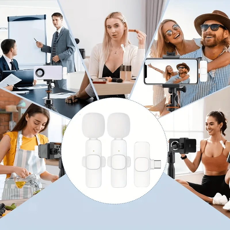 Kabelloses Ansteckmikrofon Mini 2,4G Mikrofone für iPhone 15/16/17 Android Geräuschunterdrückung Interviews Vlogging Videoaufnahmen – Detail 5