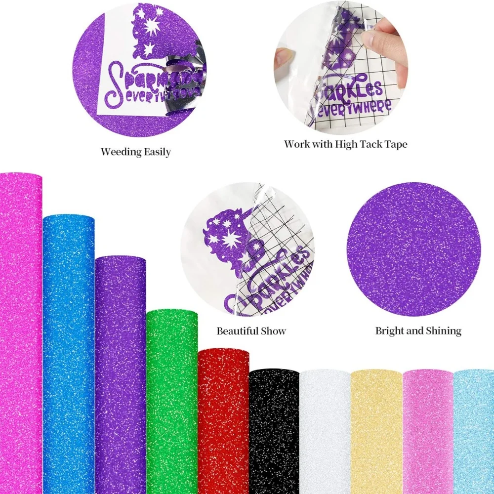 1 roll Smart Glitter Vinyl for Cricut Joy Xtra ,smart matless shimmer vinyl for Cricut DIY Gifts,Birthday Party