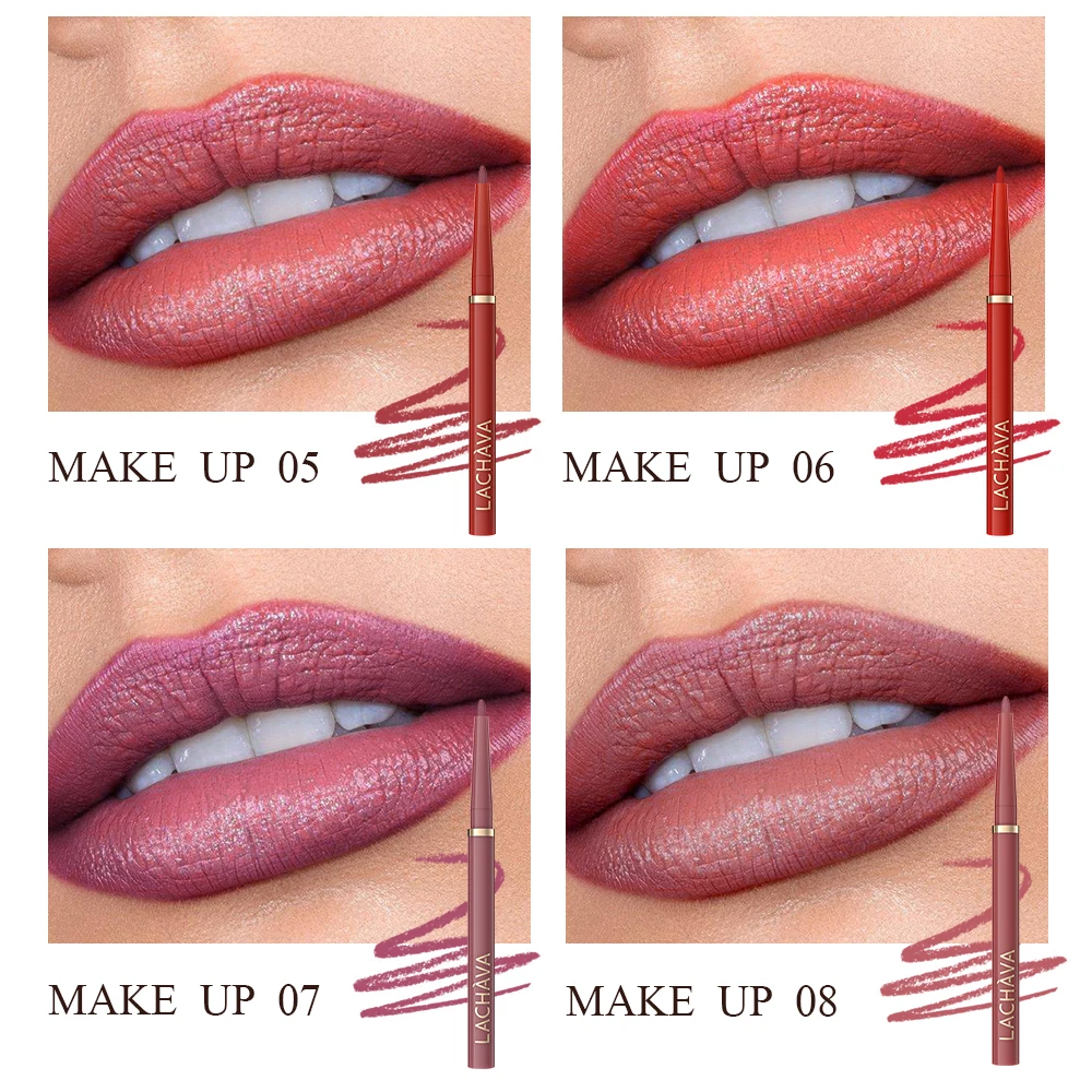 Matita per labbra nude opaca impermeabile a lunga durata: alta pigmentazione, retrattile, applicazione liscia, aspetto naturale