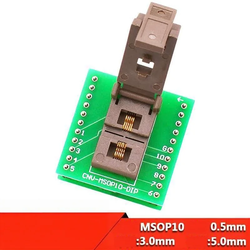MSOP10 chip IC aging test, burning and programming socket spacing 0.5MM gold-plated high-temperature resistant adapter socket