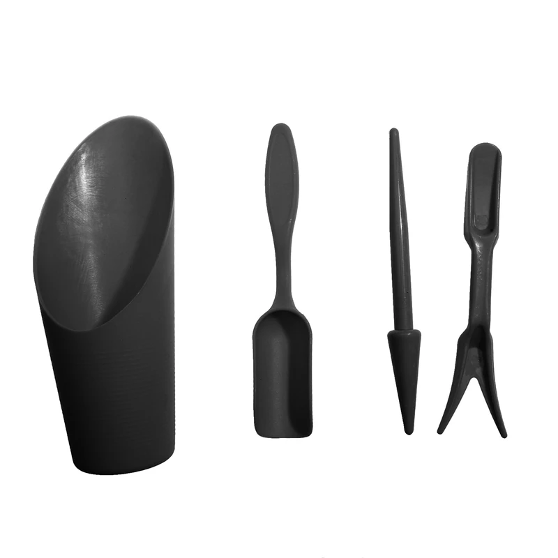 4 قطعة مجموعة زراعة الحديقة البذر مجرفة ملعقة العصارة الشتلات أداة بونساي الأسمدة مقبض بلاستيكي أدوات استبدال التربة #2