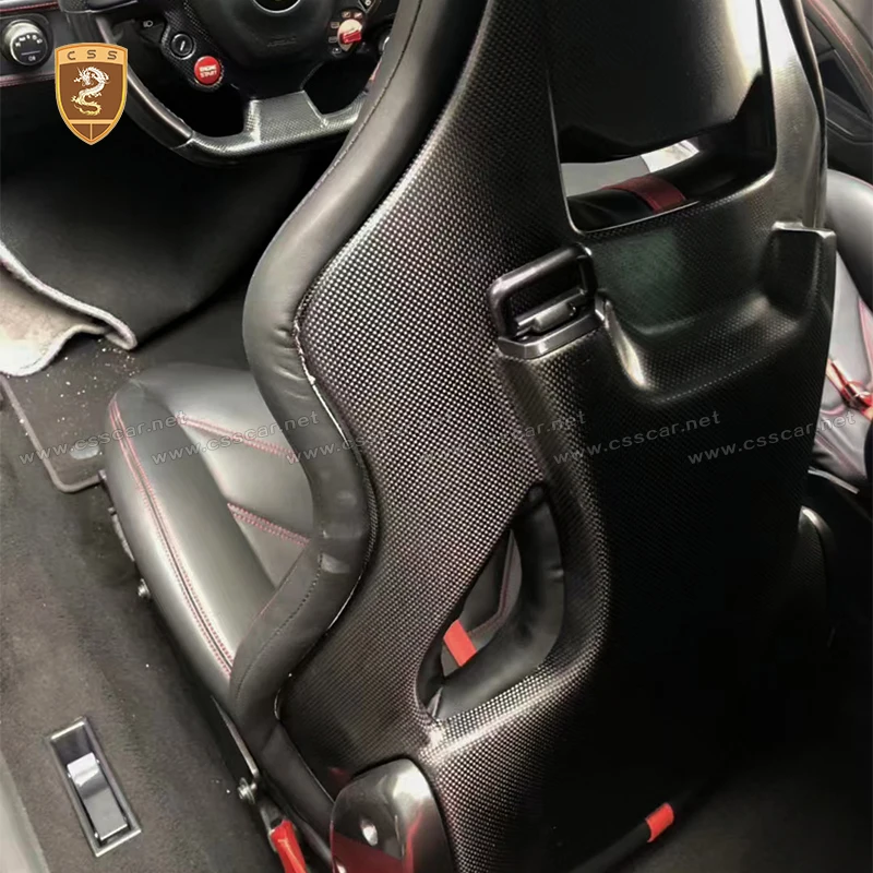 1 Pair Car Racing Seats For Ferrari SF90 296 458 488 F12 812 Universal High Quality Dry Carbon Fiber Interior Bucket Seats view 6