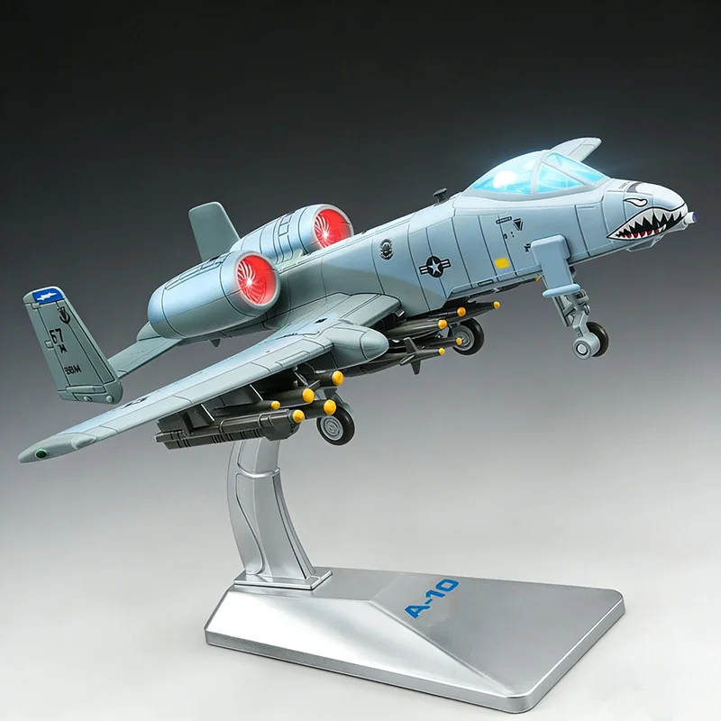 

1:72 Alloy A-10 Warthog Strategic Bomber Fighter Battle Airplane Metal Attack Support Aircraft Plane Model Sound Light Kids Toys
