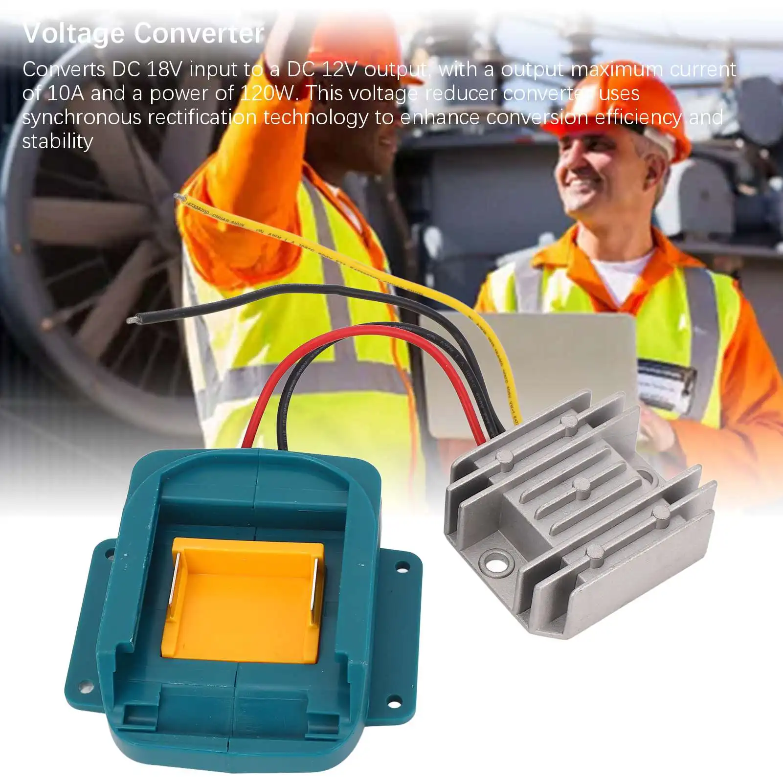 

Регулятор напряжения 18 В до 12 В, 10 А, 120 Вт, высокоэффективный алюминиевый корпус, адаптер литиевой батареи для BL1830B BL1840B для радиоуправляемого автомобиля, грузовика