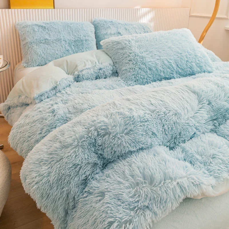 Long Shaggy Throw Blanket Bedding Sheet Large Size Warm Soft Thick Fluffy Sofa Sherpa Blankets Pillowcase Comforter Cover