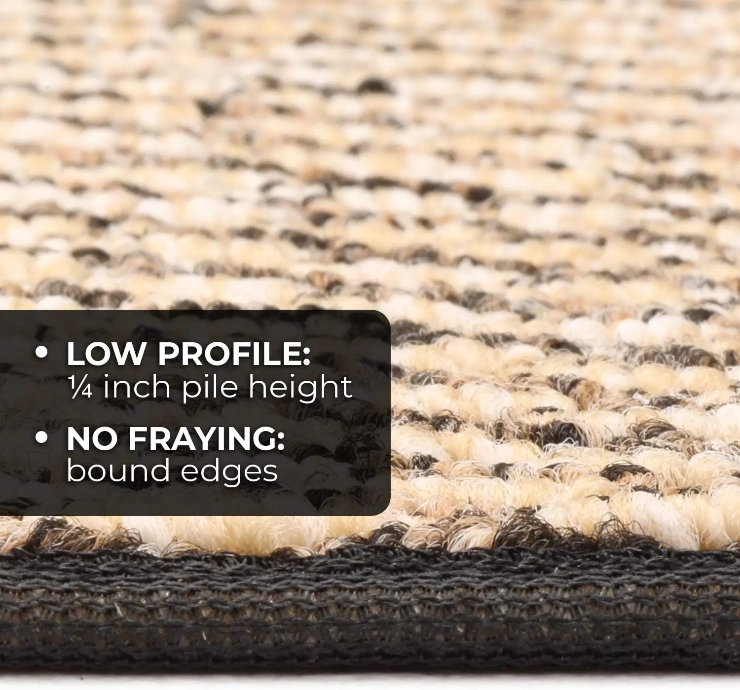 Skid-Resistant Carpet Runner - Black Ripple - 4 Feet X 27 Inches