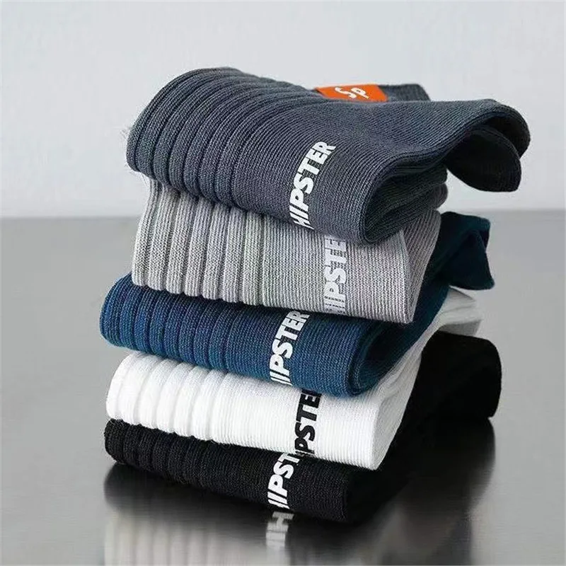 5 Paar Herrensocken, hochwertige, verdickte, atmungsaktive Bootssocken für Frühling und Herbst, niedrig geschnittene Socken mit flachem Bund, Freizeitsocken für Herren