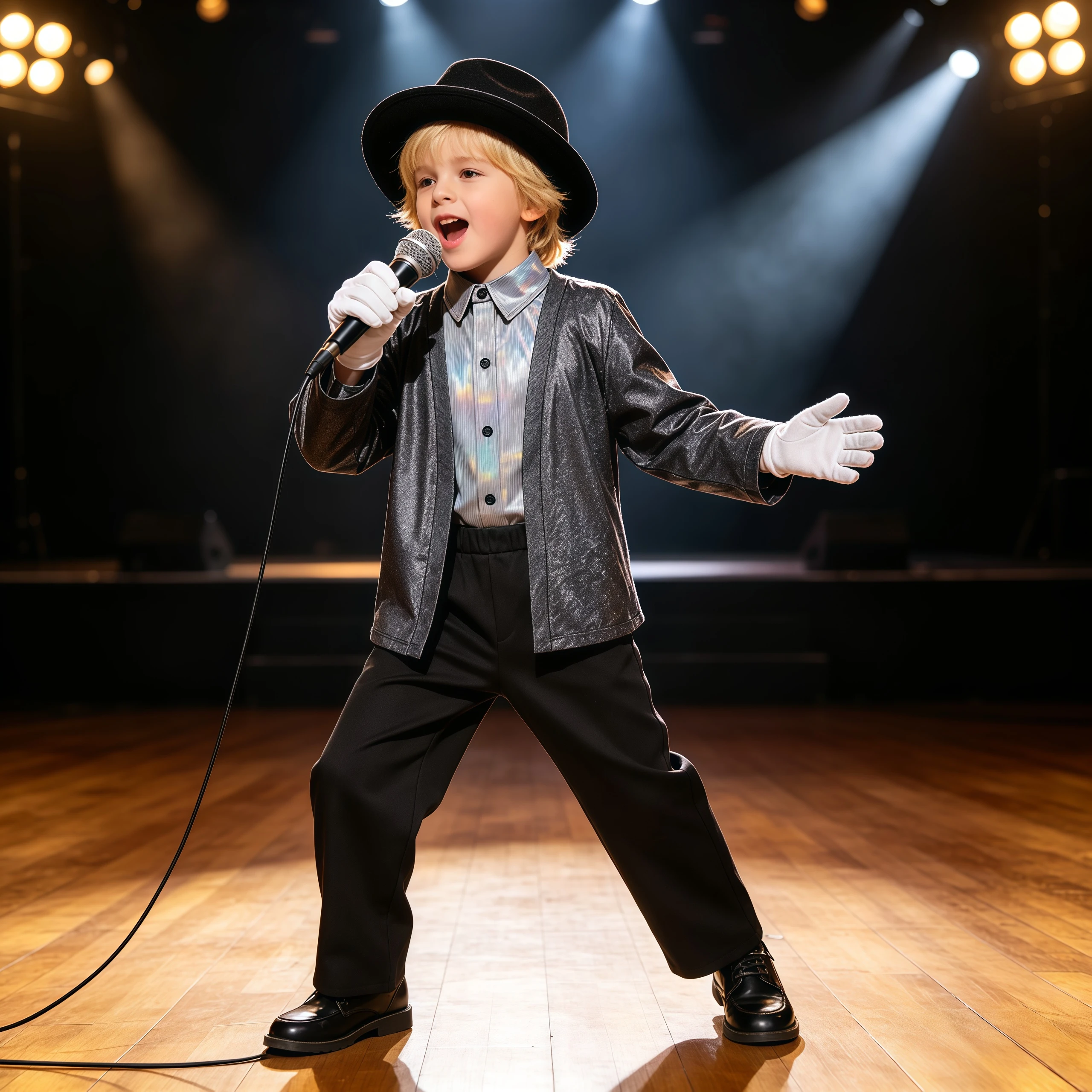 Singer Dance Star Costume For Kids 80s 90s Pop Shiny Outfit Boys Stage Cosplay Halloween Role Play Party Performance Dress Up