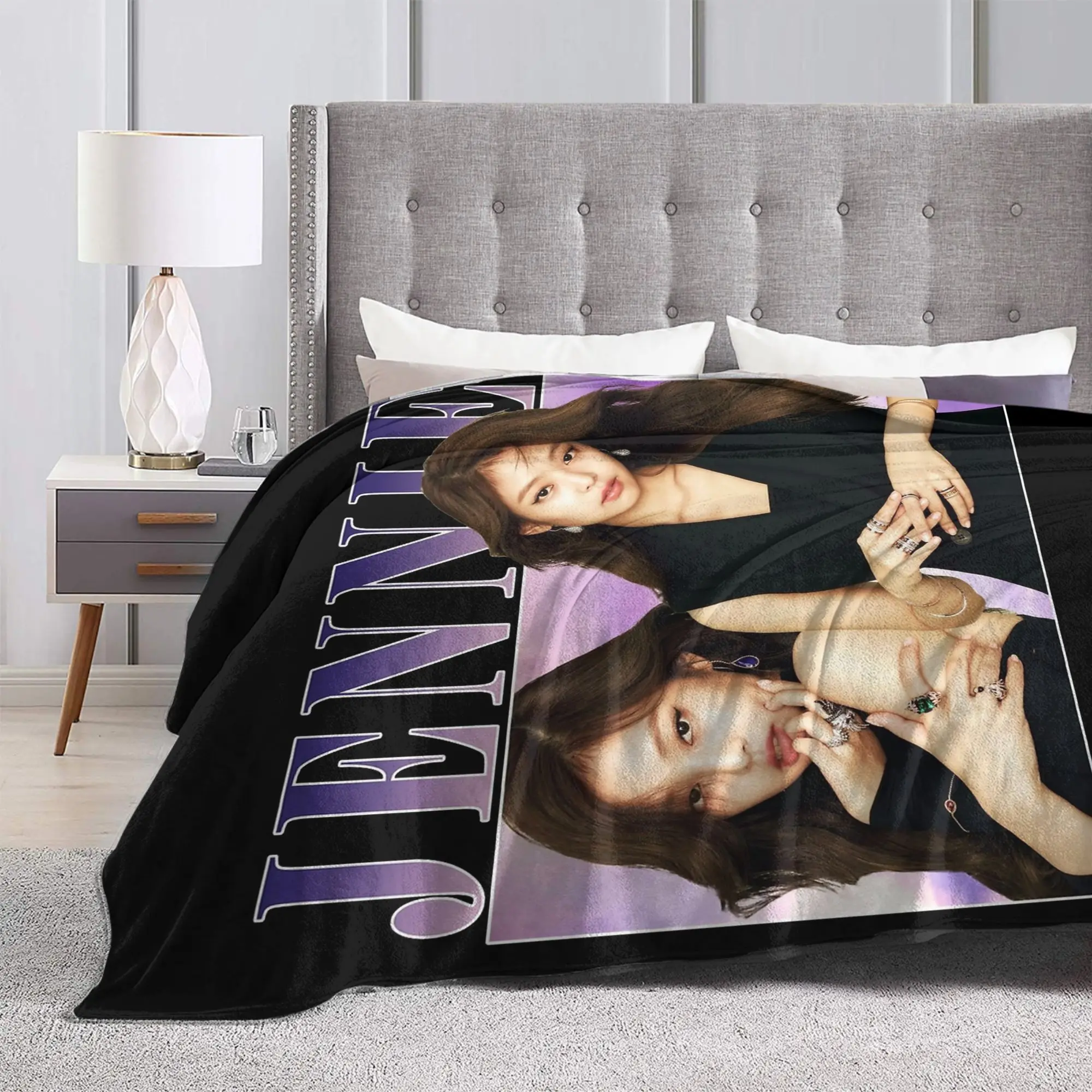 بطانيات جيني كيم المصنوعة من الصوف لجميع المواسم متعددة الوظائف ودافئة للغاية لحاف غرفة نوم الأريكة #6