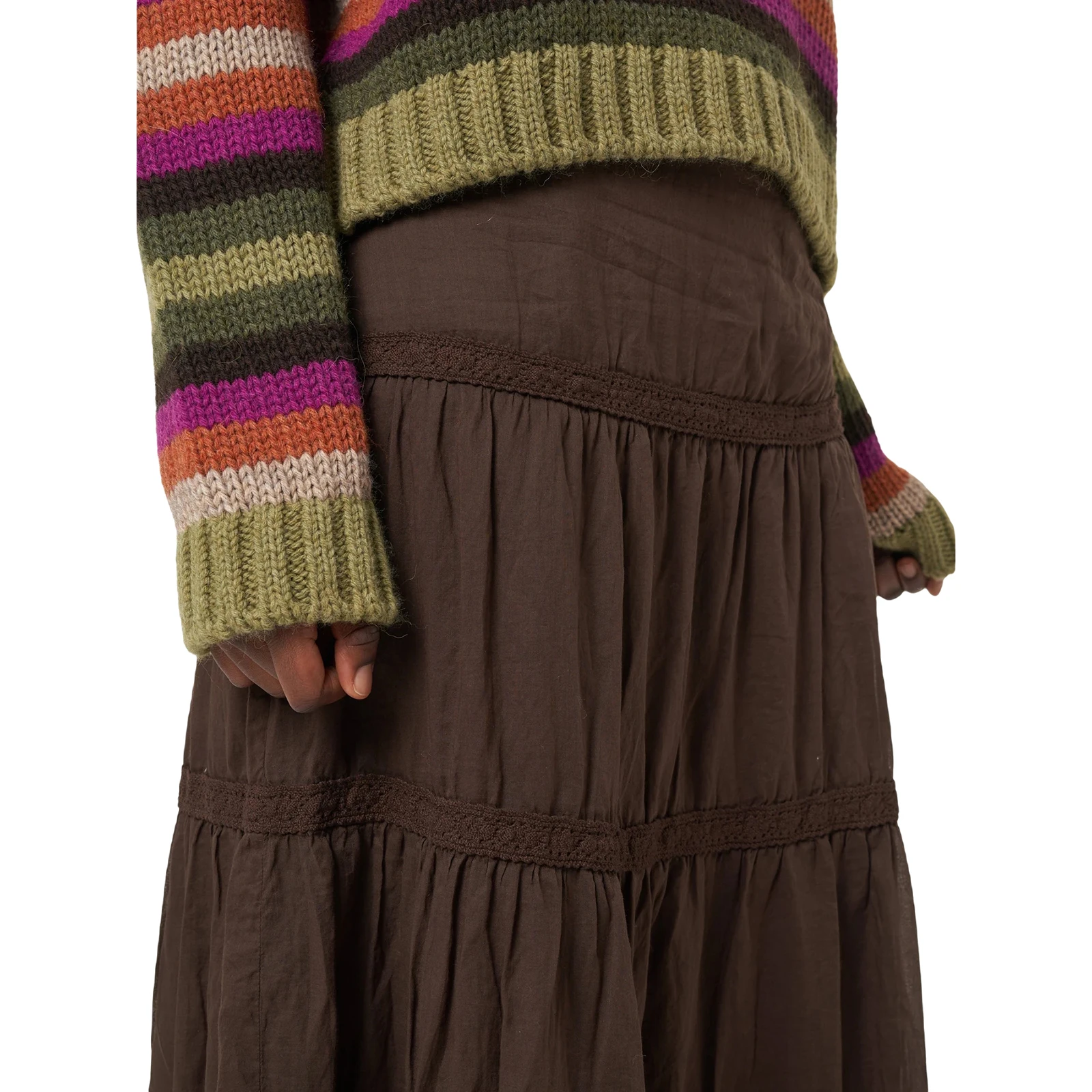 Nouvelle mode femmes jupe longue, Vintage élégant solide plissé automne balançoire jupe pour décontracté quotidien