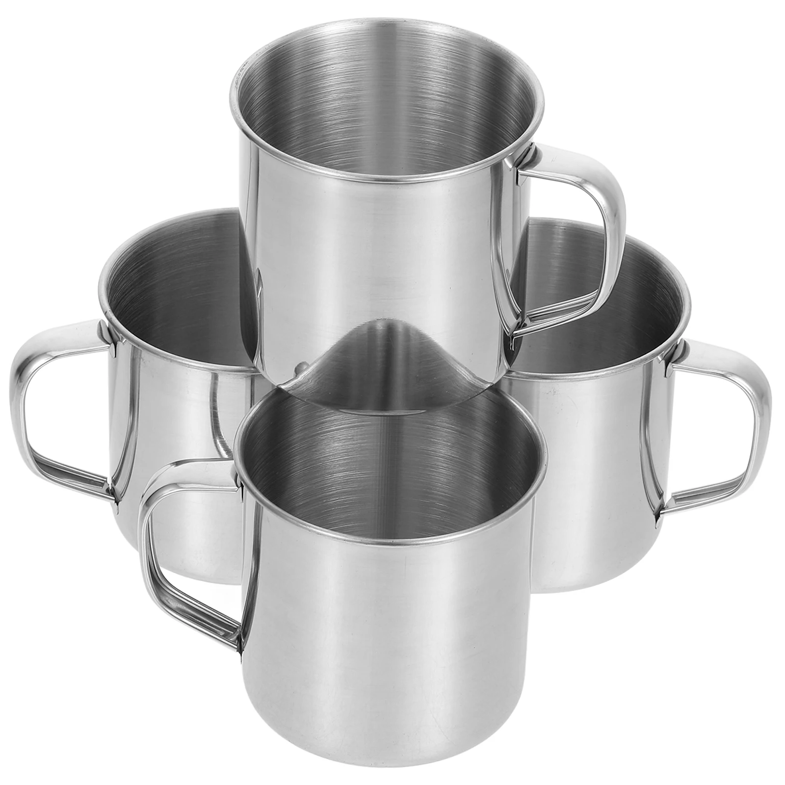 

4pcs Stainless Steel Mugs Camping Coffee Cups With Handle Vacuum Insulated For Hot Cold Drinks Reusable Travel Hiking