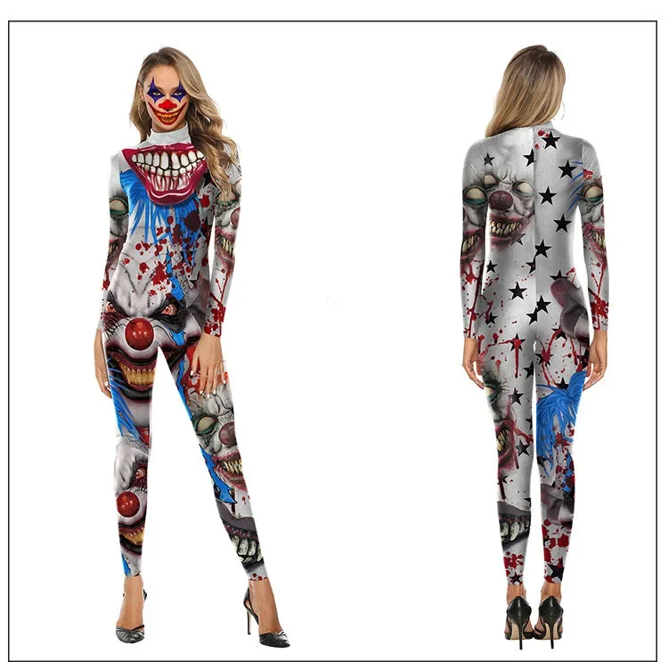 Esqueleto feminino sangue bodysuit sexy, macacão fantasma do diabo, macacão, festa, carnaval, traje assustador, cosplay, halloween