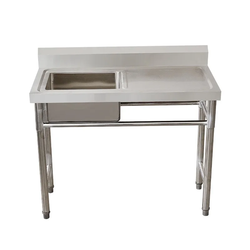 Commercial stainless steel sink cross-border belt platform thickening and deepening sink canteen thawing pool washing basin