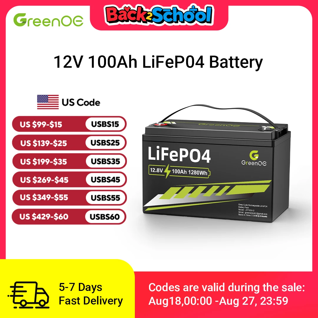 Greenoe 12V 100Ah L…