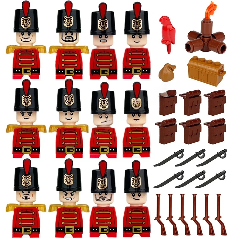 Mittelalterliche Europa-Militärfiguren Bausteine Römische Krieger Soldaten Burg Ritter Königliche Garde König Skelett Legion Bausteine