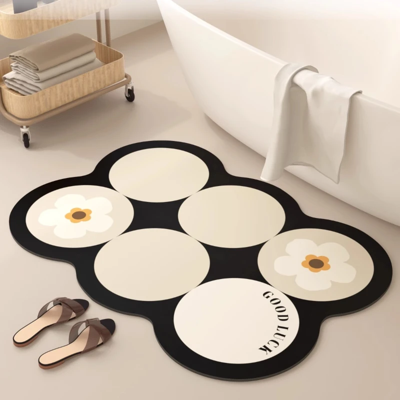 Bedroom Floor Mat Home Entrance Doormat Coral Fleece Kitchen Bathroom Door Decoration Carpet Bath Shower Room Anti-Slip Foot Rug