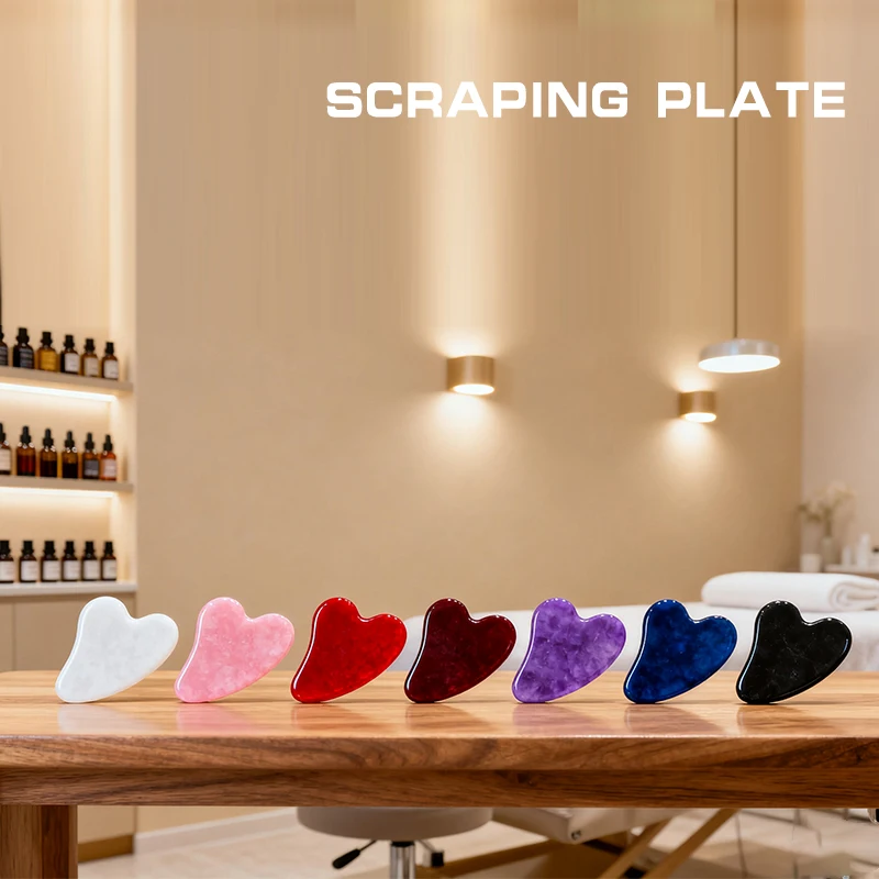 Placa raspadora de jade natural gua sha, massagem, quartzo rosa, pedra guasha para rosto, pescoço, levantamento da pele, removedor de rugas, cuidados de beleza