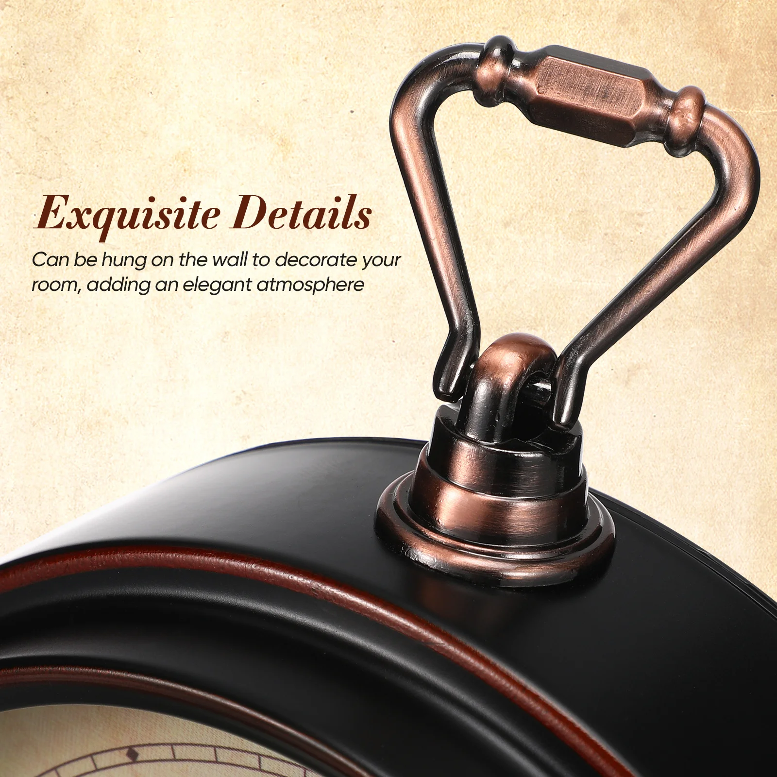 

Vintage Creative Alarm Clock Glass Lens Silent Non-Ticking Quartz Movement Retro Metal Case Desk Clock For Bedroom Office