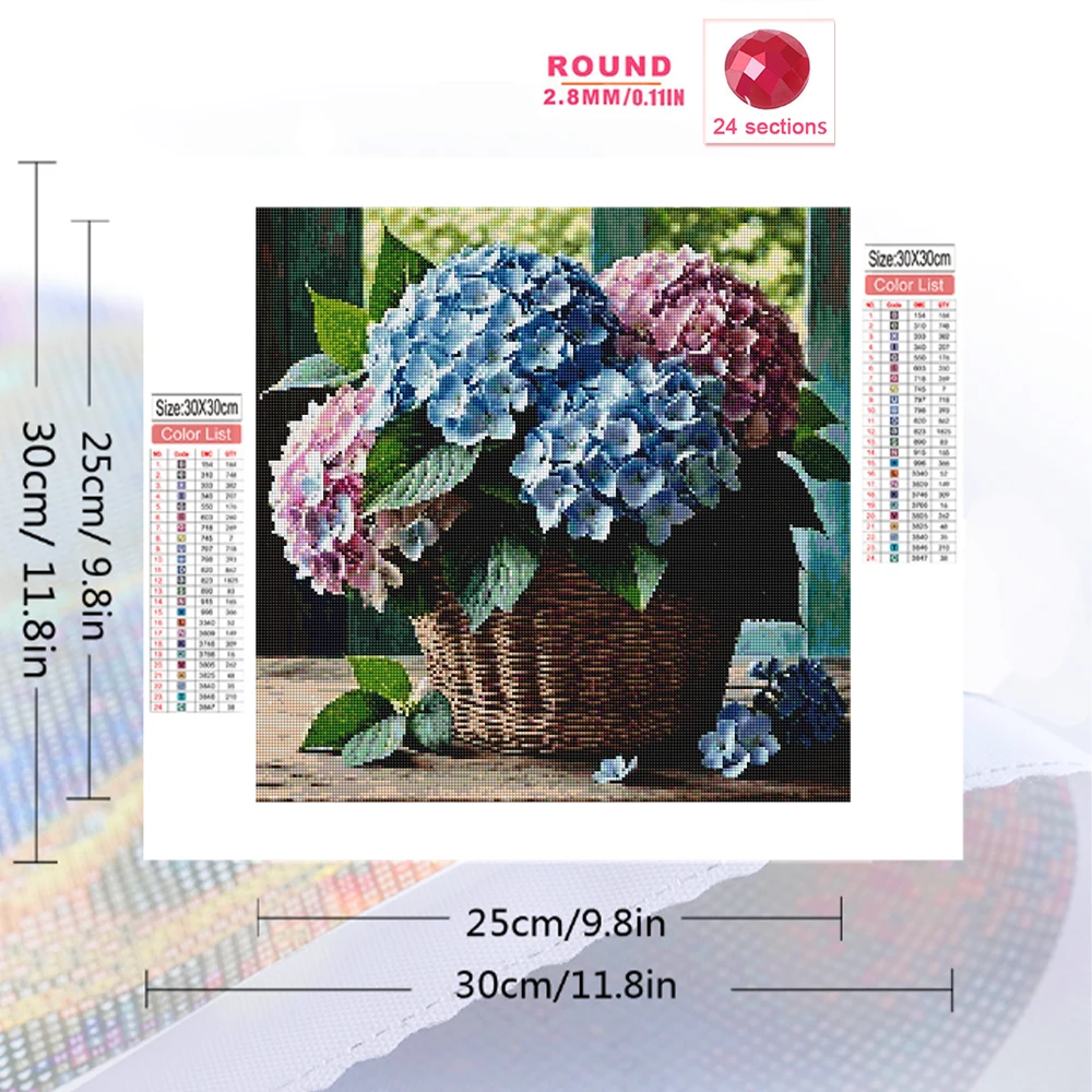 Momoart Hydrangea Diamond Painting Flower DIY Diamond Mosaic New Arrival Cross Stitch Kits Embroidery Handmade Hobby Wall Decor