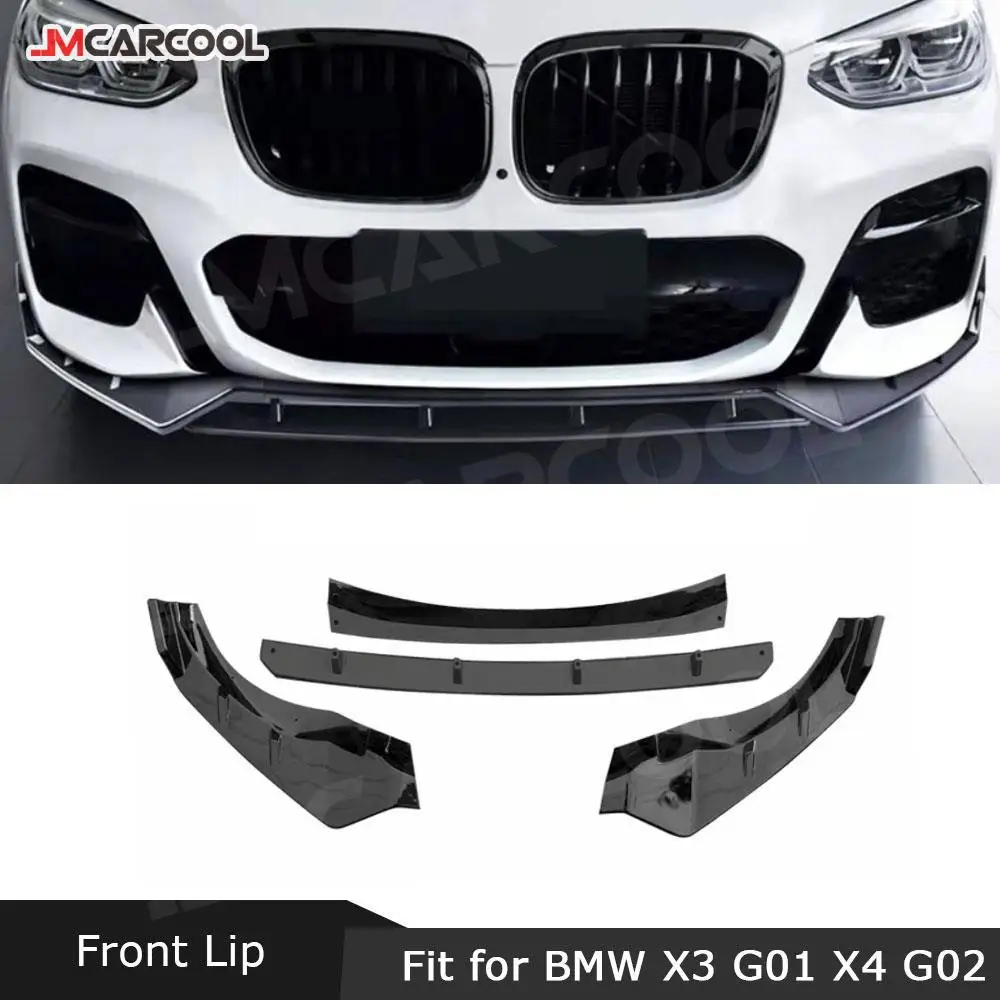 

ABS Gloss Black Red Material Car Front Bumper Lip Chin Spoiler For BMW X3 G01 X4 G02 M Sport 2019-2021