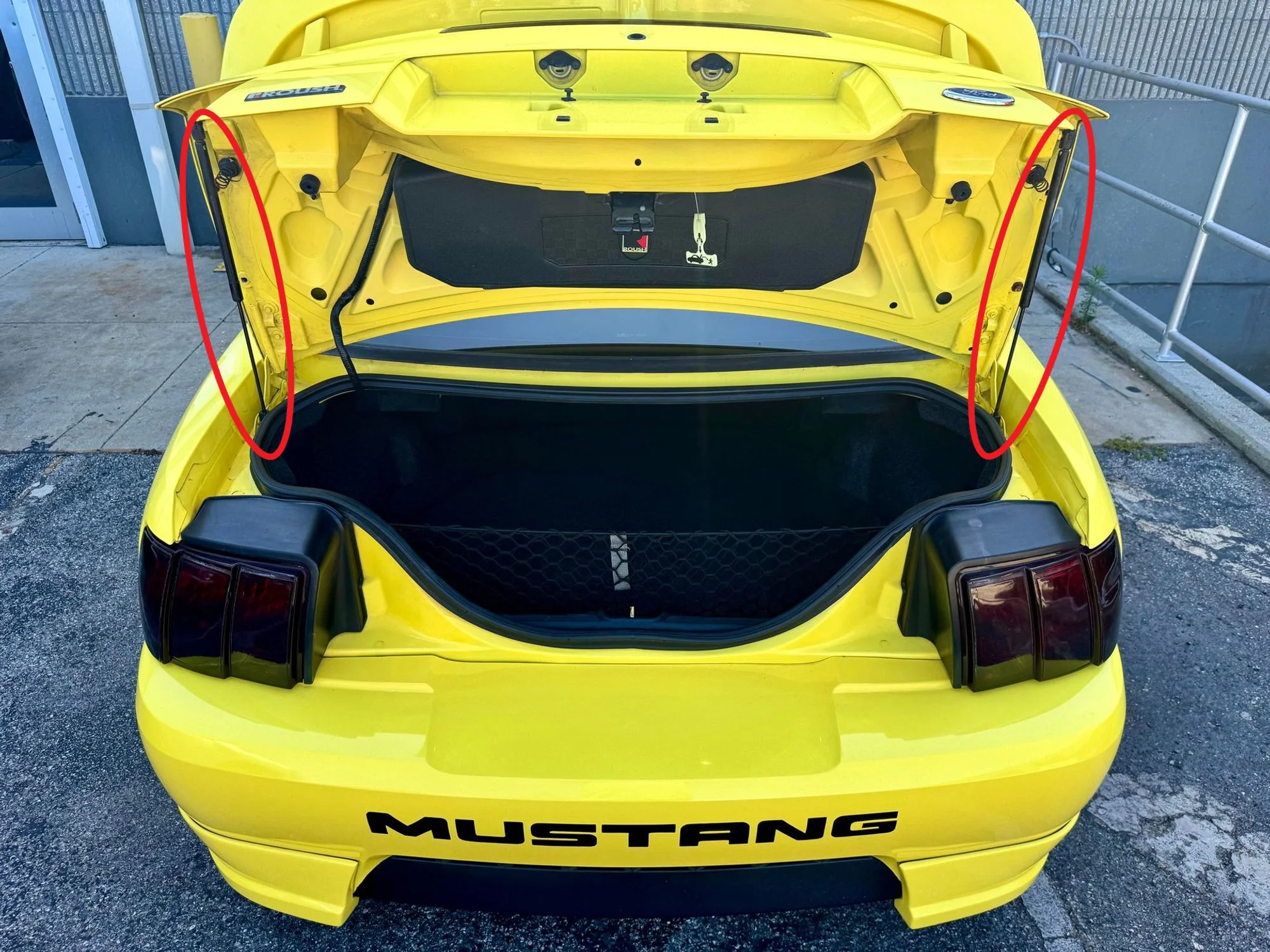 

Задний демпфер 485 мм, 2 шт., для Ford Mustang MK4 Panoz 1994.-2004 гг., с спойлером, задняя дверь багажника, газовые пружинные стойки, поддержка подъема