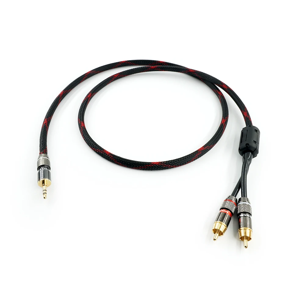 ​ ​ كابل Pro Audio 3.5 مم إلى Dual XLR: ستيريو TRS مطلي بالذهب ومحمي لأنظمة HiFi ​