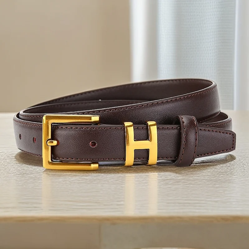 1pc women's belt for a stylish coat with a skirt, high-end black fashion, versatile for jeans.