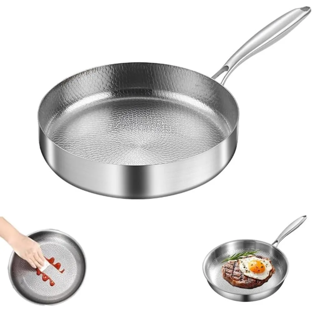 

Многофункциональная сковорода-вок: прочная, устойчивая к царапинам, с равномерным нагревом, для жарки стейков и яиц, подходит для всех типов плит, кухонный инструмент